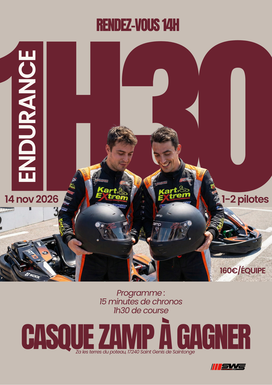 Endurance Karting Nocturne – 1h30 14 novembre 2026