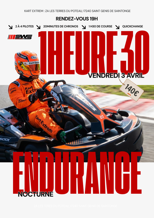Endurance Karting Nocturne – 1h30 3 avril 2026