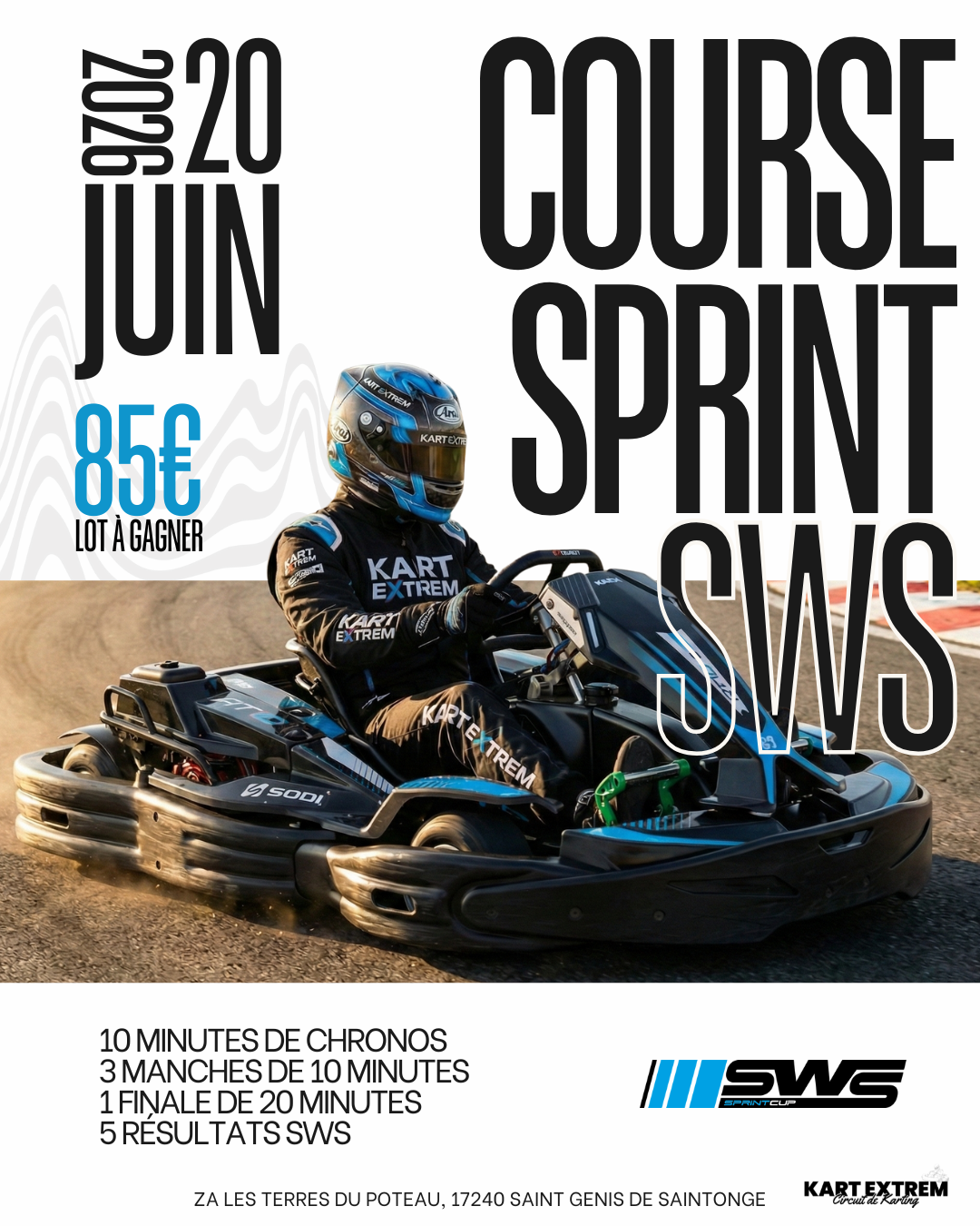 Course sprint 1 heure 20 juin 2026